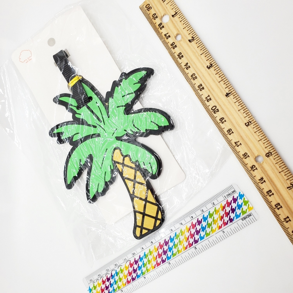 PALM TREE luggage baggage tag id backpack accessory - Picture 2 of 2